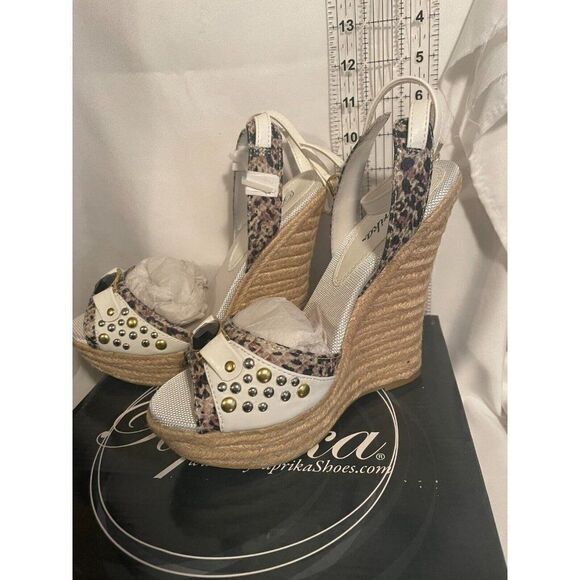 NEW Paprika Exempt-S Wedges Espadrilles 7.5" - Picture 4 of 13